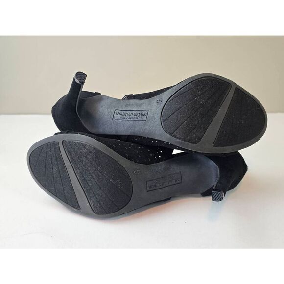 Christian Siriano Heels Sz 8 Black Suede - Picture 7 of 9
